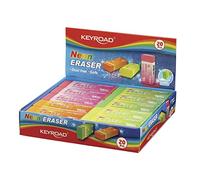 KEYROAD Neon Eraser for Pencil and Colouring Pencil, Pack of 20 - Packed in Display/Mix of Colours/Ideal for School and Office