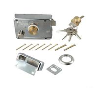 Keys Door Lock Antitheft Security Lock Cold Rolled Steel Home Silver Household Safety Lock Having 5 Exterior Core 120x85mm Copper Improvement Hardware (Open Left)