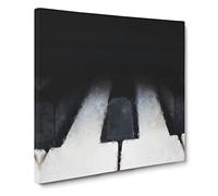 Keys of the Piano Canvas Print | Gallery Wrapped 30mm Frame Wall Art | 14x14 inches | Ready to Hang | Abstract Music Picture | Living Room Bedroom Lounge Office