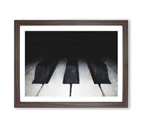 Keys Of The Piano Painting Modern Art Framed Print | A4 Walnut Framed Wall Art | Ready to Hang | Modern Music Picture | Living Room Bedroom Lounge Office