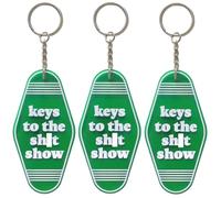 Keys to The Show Keychain Vintage Motel Keychain Funny Gag Gift for Coworker Girlfriend Boyfriend, Green, Medium