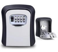KeySafe Wall Mounted, Key Lock Box with 4 Digit Combination, Waterproof and Security Key Box Key Safe Outside for Home Garage School Elderly Parents Key Cabinet