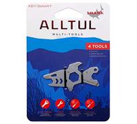 KeySmart AllTul - 4-in-1 Everyday Carry Multi-Purpose Keychain Multitool with Bottle Opener, Wrench, Spoke and Crowbar Ideal Utility Tool for Camping, Fishing and More (Shark)