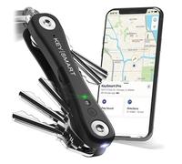 KeySmart iPro - Apple Find My App Compatible - Find Your Lost Keys Smart Key Organizer Keychain Holder, Compact Trackable Keychain, LED Flashlight (up to 14 Keys)