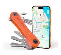 KeySmart iPro Key Finder Locator with Sound - Keychain Key Holder, Apple Find My App Compatible, Key Organizer, Compact Clutter-Free Key Chain Tracker, Tech Gifts for Men (Up to 14 Keys, Orange)