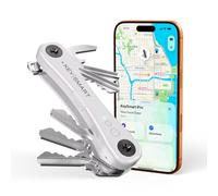 KeySmart iPro Key Finder Locator with Sound - Keychain Key Holder, Apple Find My App Compatible, Key Organizer, Compact Clutter-Free Key Chain Tracker, Tech Gifts for Men (Up to 14 Keys, White)