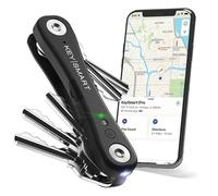 KeySmart iPro - Key Finder Locator with Sound, Keychain Key Holder, Apple Find My App Compatible, Key Organizer, Clutter-Free Key Chain Tracker, Tech Gifts for Men, Up to 14 Keys, Black, 1 Pack
