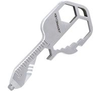 KeySmart Keychain Multitool - Bottle Opener TSA Approved, 16-in-1 Multifunction Key Shaped Tool Pocket Multi-Tool Chain Opener, for Men Gift AllTul Ghost, White