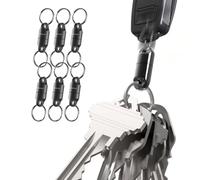 KeySmart MagConnect Black, 6-Pack - Magnetic Key Holder for Purse, Key Chains for Car Keys, Detachable Key Ring Quick Release Keychain for Men - Mens Key Chain Rings Heavy Duty Key Ring