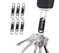 KeySmart MagConnect Pro - Magnetic Key Holder for Purse, Key Chains for Car Keys, Detachable Key Ring Quick Release Keychain for Men - Mens Key Chain Rings Heavy Duty Key Ring - Black EDC (6 Pack)