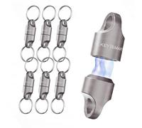 KeySmart MagConnect Titanium, 6-Pack - Magnetic Key Holder for Purse, Key Chains for Car Keys, Detachable Key Ring Quick Release Keychain for Men - Mens Key Chain Rings Heavy Duty Key Ring