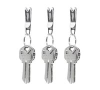 KeySmart Nano Clip - Pocket Clip Key Ring Holder - Secure Your Key Chain, Eliminates Pocket Bulge (Stainless Steel, 3 Pack)
