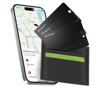 KeySmart SmartCard Lite Wallet Tracker Card, Compatible with Apple Find My App, Non-Rechargeable 2 Years Battery, Thin GPS Item Finder for Luggage Tag, Smart Bluetooth Tracking - Black, 3 Pack