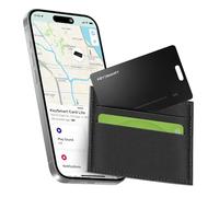 KeySmart SmartCard Lite Wallet Tracker Card, Compatible with Apple Find My App, Non-Rechargeable 2 Years Battery, Thin GPS Item Finder for Luggage Tag, Smart Bluetooth Tracking - Black, 1 Pack