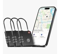 KeySmart SmartLock Tracking Luggage Locks TSA Approved-Compatible with Apple Find My App, Bluetooth GPS Tracker, Replaceable Non-Rechargeable Battery, Lock Your Suitcases and Keep Track of It (3 Pack)