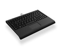 KeySonic ACK-3410 (IT) Super Mini Keyboard, Smart Touchpad, USB, Black, Wired, USB, Membra (ACK-3410 (IT)) (4250078170761)