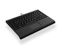KeySonic ACK-3410 (IT) Super Mini Keyboard, Smart Touchpad, USB, Black, Wired, USB, Membra (ACK-3410 (IT)) (4250078170761)