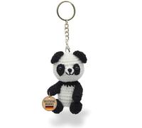 KEYSPACE Key Ring Panda Pandito - Lovingly Handmade Crochet Bear Pendant - Cute Panda Cuddly Toy Small - Bear Key Ring Cute - Cute Panda Bear Gifts, black-white, S