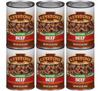 Keystone Meats All Natural Canned Beef 14.5 Oz Long Shelf Life Emergency Food Camping Fully Cooked Canned Meat Ready to Eat, Gluten Free Pack of 6