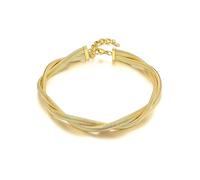 KeyStyle Chunky Chain Choker for Women, Stainless Steel Stretch Snake Link Chains Non Tarnish, Minimalist Chains Statement Jewelry Gifts for Hip Hop Rapper, 14 Inches+2 Inches, 14k Gold Plated