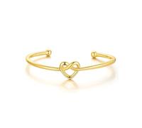 KeyStyle Love Knot Bracelet for Women, Tie The Knot Bracelets Bridesmaid Gift 14K Gold Plated Stackable Bangle for Party Prom Minimalist Jewelry, Band: 0.11''(2.8mm), Stainless Steel, no gemstone