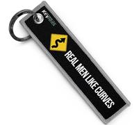 KEYTAILS Keychains, Premium Quality Key Tag for Motorcycle, Car, Scooter, ATV, UTV [Real Men Like Curves]