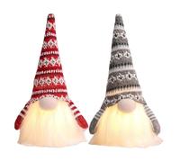 Keyubria 2pcs Light Up Gnome Christmas Decorations, LED Christmas Gnome Lights Up, Christmas gonks Gnome Lights, Christmas Light Up Ornaments, Christmas Decoration Ornament Doll for Home Decor