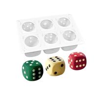 Keyubria 6 Grid Silicone Dice Moulds, Silicone Candy Molds, Cake Molds, Heat Resistant, Multipurpose