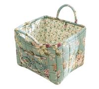 Keyubria Boho Fabric Storage Basket, Large Capacity Boho Floral Laundry Baskets with Handle, Quilted Cotton Laundry Hamper for Living Room, Clothes Toys, Bathroom Bedroom Dorm 33x27x26cm