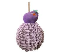 Keyubria Fuzzy Ball Hand Towel, Soft Absorbent Chenille Ball Towels with Hangable Loop, Quick Dry Kitchen Hand Towels, Multipurpose Fuzzy Ball Towel Set Bathroom Accessory for Kitchen and Bathroom