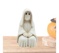 Keyubria Ghost Statue, Ghost Figurines, Resin Desktop Decoration Ghost Statue Ornaments, Cute White Ghost Resin Crafts, Ghost Decorations Ghost Miniature For Indoor Home