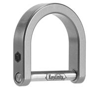 KeyUnity KA17 Titanium D Ring Key Shackle, U Shape Key Ring Horseshoe Clasp for Car Fob, DIY Leather Key Organizer Keychain (Sandblasted, L)
