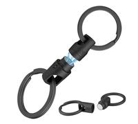 KeyUnity KA45 Titanium Quick Release Keychain,Magnetic Keychain For Car Keys-360°Rotatable,Black