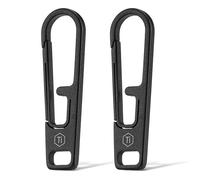 KeyUnity KA54 Titanium Zip Pull Repair Kit - Durable Zipper Slider Replacement for Backpacks,Luggage & Jackets-Rust-Resistant,Universal Fit,Free Repair Kit(Black,2 Pack)