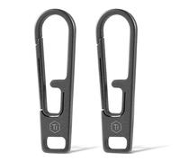 KeyUnity KA54 Zipper Pull Tab Replacement - Detachable Metal Extender,Titanium, Rust-Proof, Universal Replacement for Backpacks,Jackets,Luggage & EDC(Grey,2 Pack)