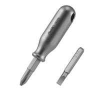 KeyUnity KA57 Magnetic Enhanced Version Mini Screwdriver, Hand Titanium Screwdrivers Set with 2 Bits (Cross & Flat Head), Portable Keychain Pocket Repair Tool for Everyday Carry, Home & Outdoor Use