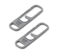 KeyUnity KA58 Zipper Pull Tab Replacement - Detachable Metal Extender,Titanium, Rust-Proof, Universal Replacement for Backpacks,Jackets,Luggage & EDC (Grey,2-Pack)