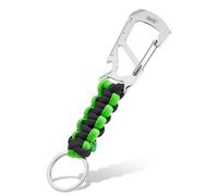 KeyUnity KC00 Paracord Keychain Carabiner Clip, Paracord Bracelet Kit, Paracord Keyring, Carbine Hook Keychain, Carabiner Keyring, Key Clip For Trousers, for Men Women Camping (Green Black)