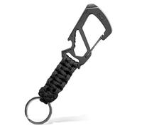 KeyUnity KC00 Paracord Keychain with Carabiner Braided Lanyard Key Chain Clip for Keys Backpack,Keychain Ring Heavy Duty Hook for Outdoor Survival Camping Hiking for Men Women (BK24)