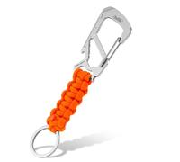 KeyUnity KC00 Paracord Keychain with Carabiner Braided Lanyard Key Chain Clip for Keys Backpack,Keychain Ring Heavy Duty Hook for Outdoor Survival Camping Hiking for Men Women (Orange)