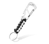 KeyUnity KC00 Paracord Keychain with Carabiner Braided Lanyard Key Chain Clip for Keys Backpack,Keychain Ring Heavy Duty Hook for Outdoor Survival Camping Hiking for Men Women (Black White)