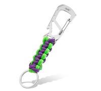 KeyUnity KC00 Paracord Keychain with Carabiner Braided Lanyard Key Chain Clip for Keys Backpack,Keychain Ring Heavy Duty Hook for Outdoor Survival Camping Hiking for Men Women (Purple Green)