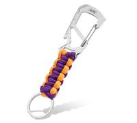 KeyUnity KC00 Paracord Keychain with Carabiner Braided Lanyard Key Chain Clip for Keys Backpack,Keychain Ring Heavy Duty Hook for Outdoor Survival Camping Hiking for Men Women (Purple Yellow)