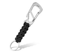 KeyUnity KC00 Paracord Keychain with Carabiner Braided Lanyard Key Chain Clip for Keys Backpack,Keychain Ring Heavy Duty Hook for Outdoor Survival Camping Hiking for Men Women (Black)