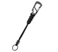 KeyUnity KC04 Paracord Lanyard Braided with Carabiner Clip, Multitool Keychain with Bottle Opener & Ruler,Stainless Steel Key Organizer for Outdoor, EDC, Hiking, Camping and Daily Use(Jet Black)