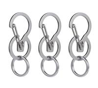 KeyUnity Keyring Clip with Key Rings, Metal Carabiner Keychain Clip, Edc Quick Release Key Holder Organizer,Keyrings For Men & Women, Portable Belt Key Chain,for Outdoor Activities (3 Pack)