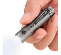 KeyUnity KF04 Mini LED Flashlight with Pocket Clip - Super Bright Handheld Size Titanium EDC Keychain Penlight for Outdoor Camping, Hiking, Climbing