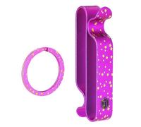 KeyUnity KM00 Titanium Belt Loop Keychain Clip Double Side Quick Release Key Holder with Detachable Key Ring (Purple Star)