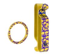 KeyUnity KM00 Titanium Belt Loop Keychain Clip Double Side Quick Release Key Holder with Detachable Key Ring (Yellow Skull)