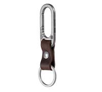 KeyUnity KM02 Titanium Belt Clip Carabiner,Leather Keychain Holder with Removable Stainless Steel Key Ring